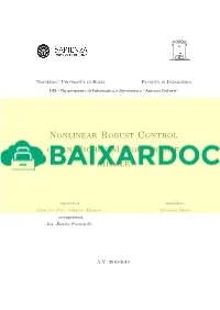 Nonlinear Robust Control of an Highly Manoeuvrable Missile