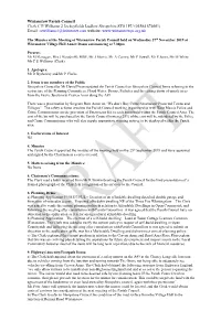 Please Note That These Are Draft Minutes Subject to Confirmation At