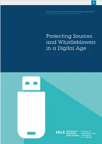 Protecting Sources and Whistleblowers in a Digital Age
