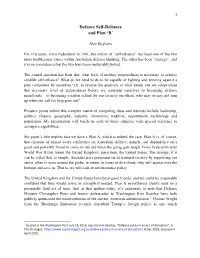 Stephens Defence Self-Reliance and Plan B