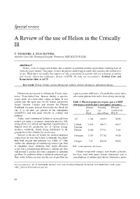 A Review of the Use of Heliox in the Critically Ill
