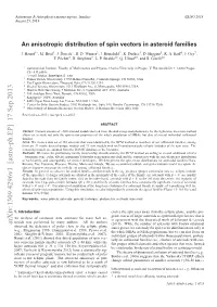 An Anisotropic Distribution of Spin Vectors in Asteroid Families