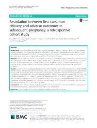 Association Between First Caesarean Delivery and Adverse Outcomes In