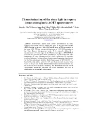 Characterization of the Stray Light in a Space Borne Atmospheric AOTF Spectrometer
