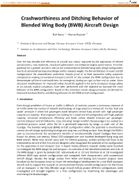 Crashworthiness and Ditching Behavior of Blended Wing Body (BWB) Aircraft Design