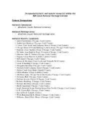 Designated Historic and Natural Resources Within the I&M Canal
