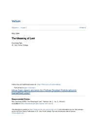 The Meaning of Lent