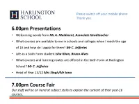 6.00Pm Presentations 7.00Pm Course Fair