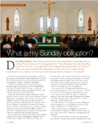What Is My Sunday Obligation?