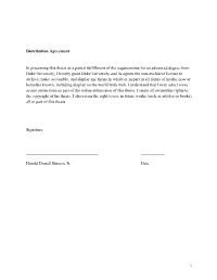 1 Distribution Agreement in Presenting This Thesis As A