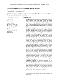 Aluminium Phosphide Poisoning: a Case Report