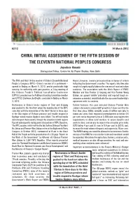 CHINA INITIAL ASSESSMENT of the FIFTH SESSION OF.Pmd
