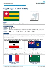 Flag of Togo - a Brief History