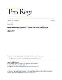 Imperialism and Hegemony: Some Historical Reflections
