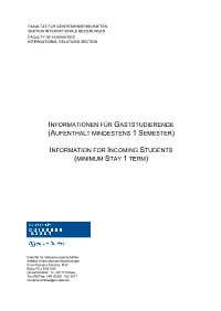 (Min. 1 Semester) / for Min. 1 Term Guest Students