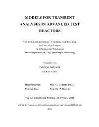 Models for Transient Analyses in Advanced Test Reactors