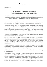 Natuzzi Group Continues to Expand Its Retail Network Around the World