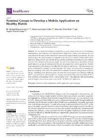 Nominal Groups to Develop a Mobile Application on Healthy Habits
