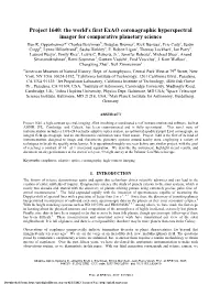 Project 1640: the World's First Exao Coronagraphic Hyperspectral Imager for Comparative Planetary Science Ben R