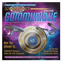 STARFLEET Communiqué Issue Number 161, Oct./Nov