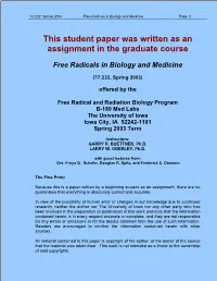 This Student Paper Was Written As an Assignment in the Graduate Course