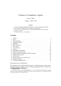 A Primer of Commutative Algebra