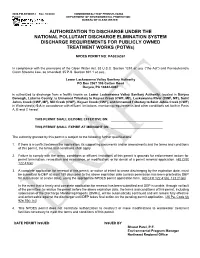 Authorization to Discharge Under the National