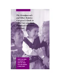 Caregiver's Guide to Child Care and Early Childhood Education