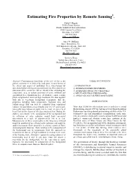 Estimating Fire Properties by Remote Sensing