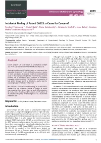 Incidental Finding of Raised CA125