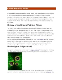 Known Plaintext Attack