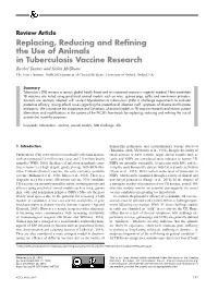 Replacing, Reducing and Refining the Use of Animals in Tuberculosis