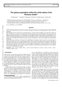The Galaxy Population Within the Virial Radius of the Perseus Cluster? H