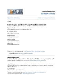 Brain Imaging and Brain Privacy: a Realistic Concern?