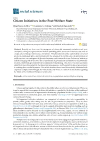 Citizen Initiatives in the Post-Welfare State