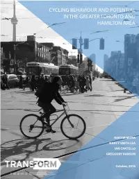 Cycling Behaviour and Potential in the Greater Toronto and Hamilton Area