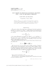 EASY PROOFS of RIEMANN's FUNCTIONAL EQUATION for Ζ(S