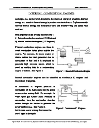 Internal Combustion Engines (Elective) (Me667) Sixth Semester
