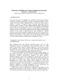 Phonology and Fieldwork in Nepal: Problems and Potentials KRISTINE A