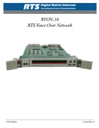 RVON-16 RTS Voice Over Network
