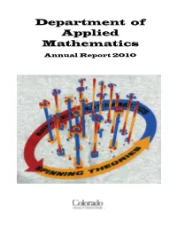 Department of Applied Mathematics Annual Report 2010