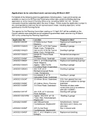 Planning Applications Advertised Week Commencing 29 March 2021
