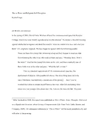 This Is Water and Religious Self-Deception Kevin Timpe in The