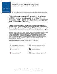 Add-On Deep Transcranial Magnetic Stimulation (Dtms) in Patients with Dysthymic Disorder Comorbid with Alcohol Use Disorder: a Comparison with Standard Treatment