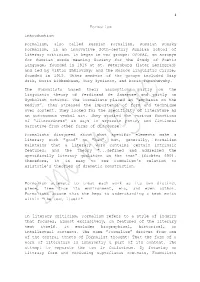 Formalism Introduction Formalism, Also Called Russian Formalism