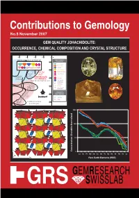Gem Quality Johachidolite: Occurrence, Chemical Composition and Crystal Structure
