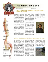 IGR Gaming Rules Newsletter