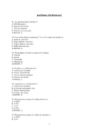 Materials Technology – Placement