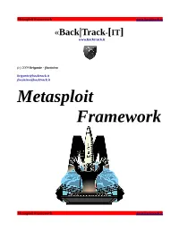 Metasploit Framework «Back|Track-[IT]
