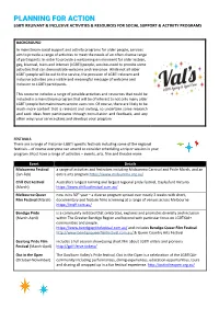 Planning for Action: Social Support and Activity